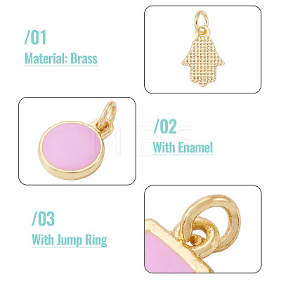 21Pcs 7 Styles Brass Enamel Charms KK-TA0003-19B-1