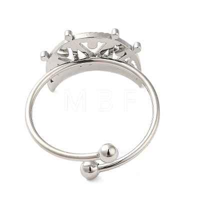 304 Stainless Steel Open Cuff Ring RJEW-M167-04P-1