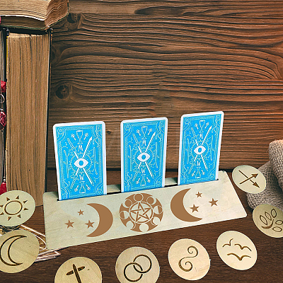 Natural Wood Card Stand for Tarot DJEW-WH0034-02B-1