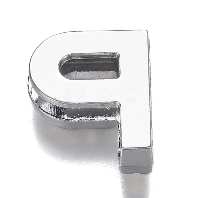 Alloy Letter Slide Charms RB-F034-01P-P-RS-1