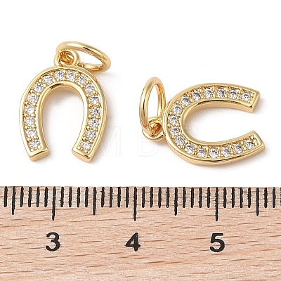 Rack Plating Brass Micro Pave Clear Cubic Zirconia Pendants X-ZIRC-P118-01G-1