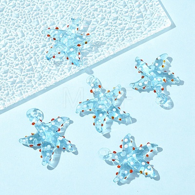 5Pcs Handmade Lampwork Pendants LAMP-YW0001-67J-1