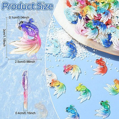 10Pcs UV Printing Acrylic Pendants TACR-YW0003-22A-1