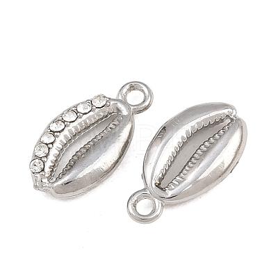 304 Stainless Steel with Crystal Rhinestone Charms RB-CBABFDA-11E-P-1