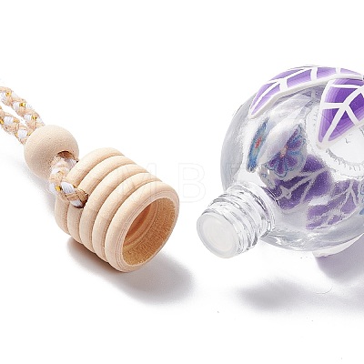 Empty Glass Perfume Bottle Pendants HJEW-A003-01-1