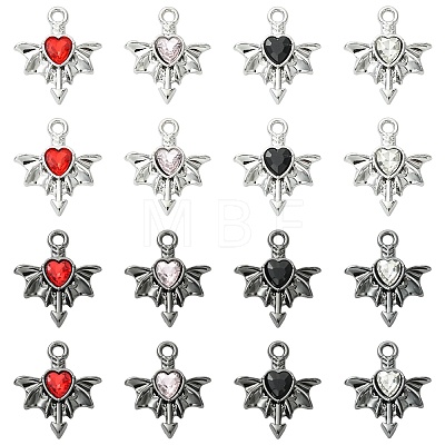 16Pcs 8 Colors Alloy Rhinestone Pendants RB-CJ0001-11-1