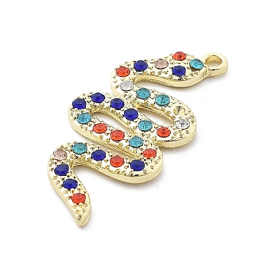 Snake Shape Alloy Rhinestone Pendants PALLOY-Q030-01B-1