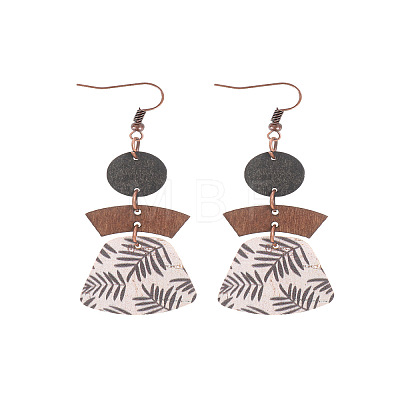 Alloy with Imitation Leather Dangle Earrings FS-WG30D02-06-1