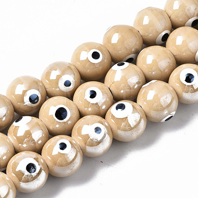 Handmade Porcelain Ceramic Beads Strands PORC-T006-02K-1