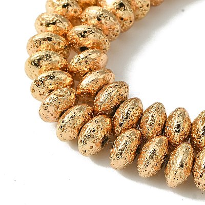 Electroplated Natural Lava Rock Beads Strands G-I360-P01-02-1