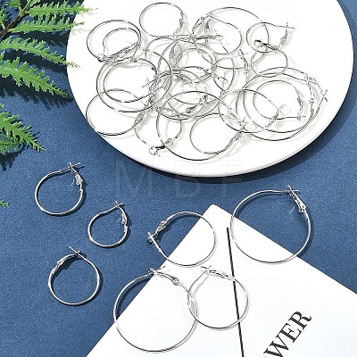 32Pcs 4 Styles Iron Huggie Hoop Earring Findings IFIN-FS0001-49B-1