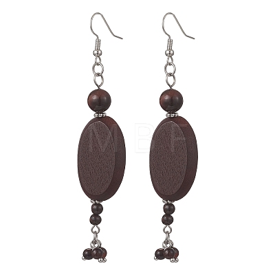 3 Pairs 3 Styles Wood Dangle Earrings EJEW-JE06996-1