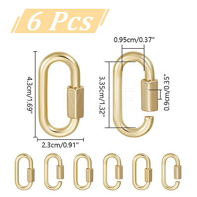 Unicraftale 6Pcs Alloy Screw Carabiner Lock Charms FIND-UN0003-31LG-1