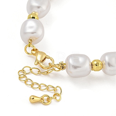 Rack Plating Brass and ABS Imitation Pearl Bracelets BJEW-B106-16G-1