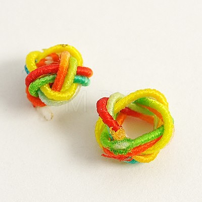 Handmade Nylon Cord Woven Elastic Beads WOVE-D005-M-1