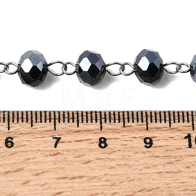 Handmade Rondelle Glass Beads Chains for Necklaces Bracelets Making AJEW-JB00120-07-1