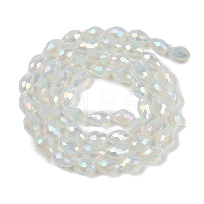 Opaque Solid Color Electroplate Glass Beads Strands EGLA-N013-J6mm-B02-1