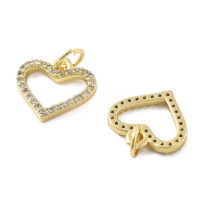 Brass Micro Pave Cubic Zirconia Pendants KK-C092-24F-G-1