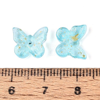 Transparent Spray Painted Glass Charms GLAA-T016-22B-1