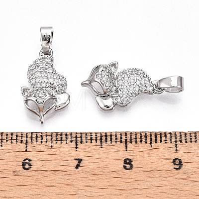 Brass Micro Pave Cubic Zirconia Pendants KK-T070-84P-1