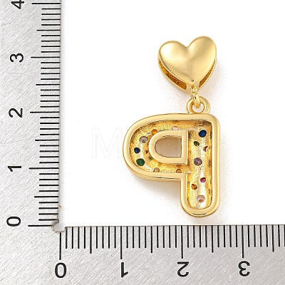 Brass Micro Pave Colorful Cubic Zirconia Pendants KK-P281-01G-P-1