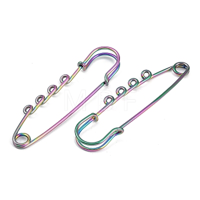 Ion Plating(IP) 304 Stainless Steel Safety Pins Brooch Findings STAS-K252-05B-RC-1