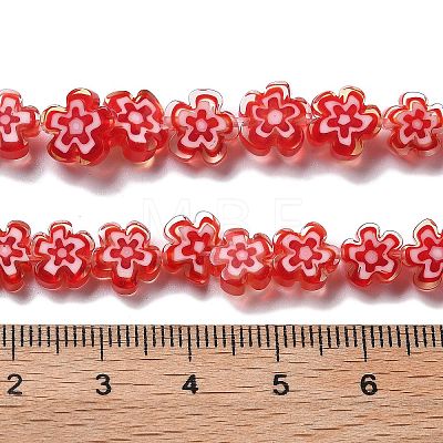 Handmade Millefiori Lampwork Beads Strands LAMP-F035-09F-1