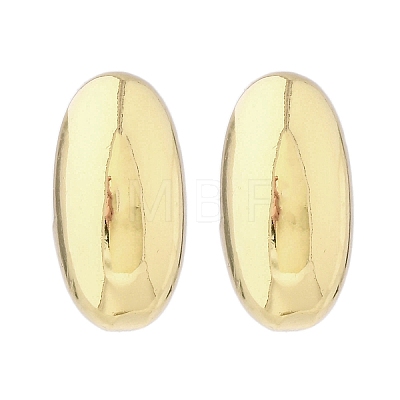 Oval Brass Stud Earrings EJEW-Q015-20B-G-1