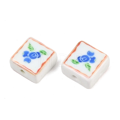 Printed Handmade Porcelain Beads PORC-G016-04C-1