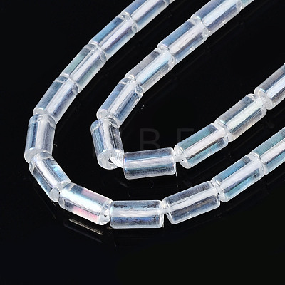 Electroplate Transparent Glass Beads Strands EGLA-T023-02-F03-1