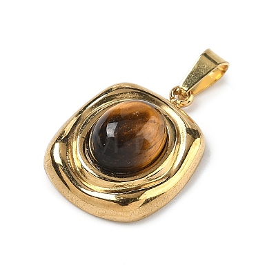 Natural Tiger Eye Pendants STAS-D209-01G-09-1