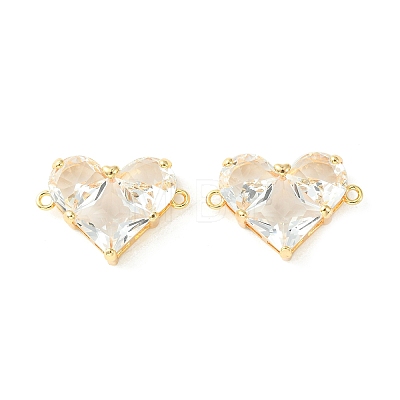 Brass Pave Cubic Zirconia Connector Charms KK-L208-04G-05-1
