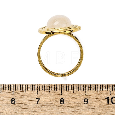 Oval Natural Quartz Crystal Finger Rings RJEW-M063-01G-12-1