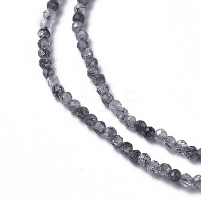 Natural Black Rutilated Quartz Beads Strands G-F596-25A-3mm-1