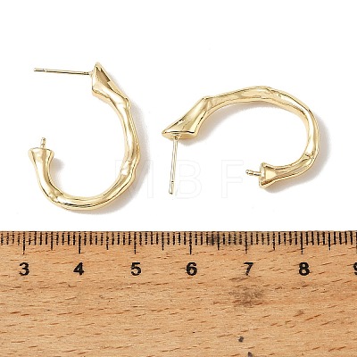 Brass Stud Earring Settings for Half Drilled Beads KK-CBAF05D-01G-1