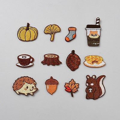 Fall Autumn Polyester Computerized Embroidery Cloth Iron on Sew on Patches FB-FZC8B36-01-1