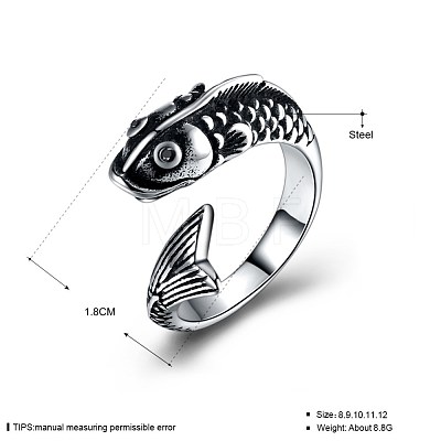 Men's Stainless Steel Cuff Finger Rings RJEW-BB29919-9-1