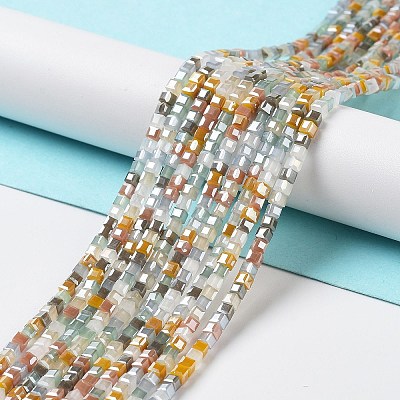 Gradient Color Electroplate Glass Bead Strands GLAA-E042-05-B05-1