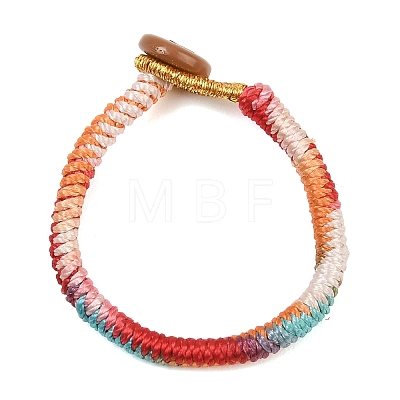 Handwoven Gradient Braided Polyester Cord Pendant Decorations HJEW-F026-01B-1
