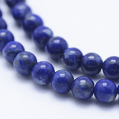 Natural Lapis Lazuli Beads Strands G-P342-01-4mm-AB-1