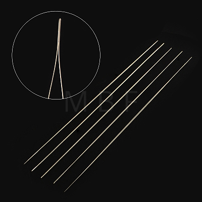 Iron Collapsible Big Eye Beading Needles ES001Y-S-125mm-01-1