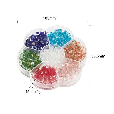 350Pcs 7 Colors Electroplate Glass Beads EGLA-YW0001-10-1