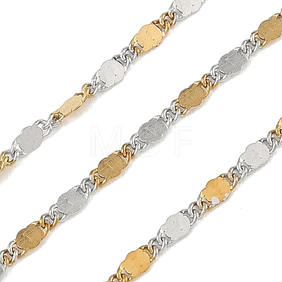 Two Tone 304 Stainless Steel Twisted Figaro Chains CHS-G052-01GP-1