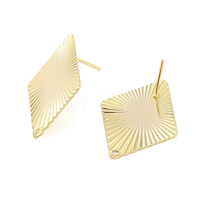 Brass Stud Earrings Findings EJEW-B063-09G-1