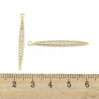 Brass Micro Pave Clear Cubic Zirconia Pendants KK-S386-25G-1