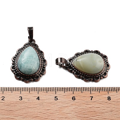 Natural Labradorite Teardrop Pendants G-K363-01R-14-1