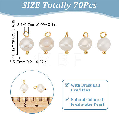 70Pcs Natural Cultured Freshwater Pearl Charms FIND-CN0001-43G-1