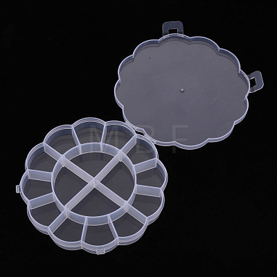Sunflower Shape Transparent Plastic Storage Box CON-YWC0003-01-1