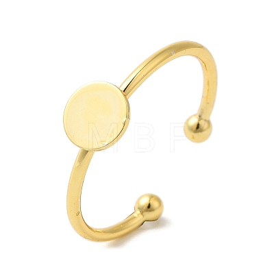 Rack Plating Brass Open Cuff Pad Ring Settings KK-F873-39G-1