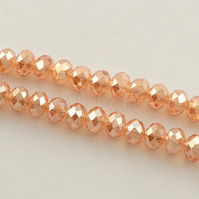 Electroplate Faceted Rondelle Glass Bead Strands EGLA-S096-8mm-M-1